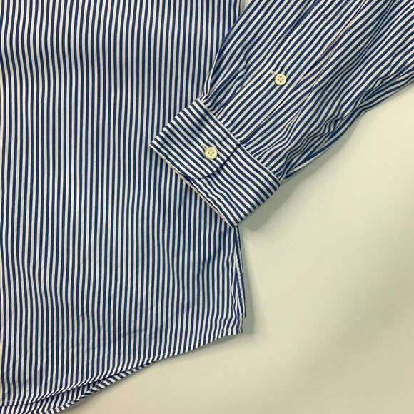 Ralph Lauren Shirt Mens L Large Cadet Blue Button Down Custom Fit Striped *READ - Picture 3 of 11